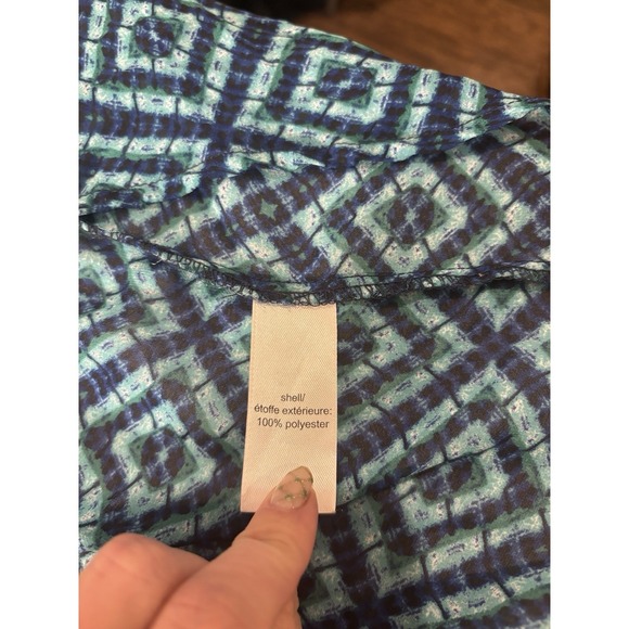 Maurices Women's Size L/XL Blue Geometric Kimono Cardigan Cover Up Lightweight - Picture 5 of 7